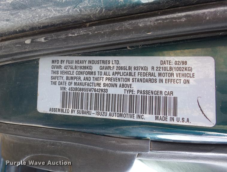 image for item BH9296 1998 Subaru Legacy Wagon Outback