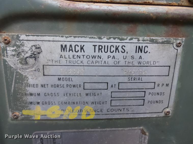 image for item BI9182 1971 Mack truck cab and chassis