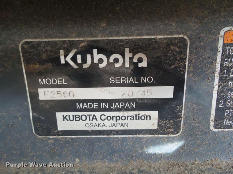 image for item CB9865 Kubota F2560 lawn mower and attachments