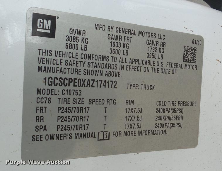 image for item DA1800 2010 Chevrolet Silverado 1500 Ext. Cab pickup truck