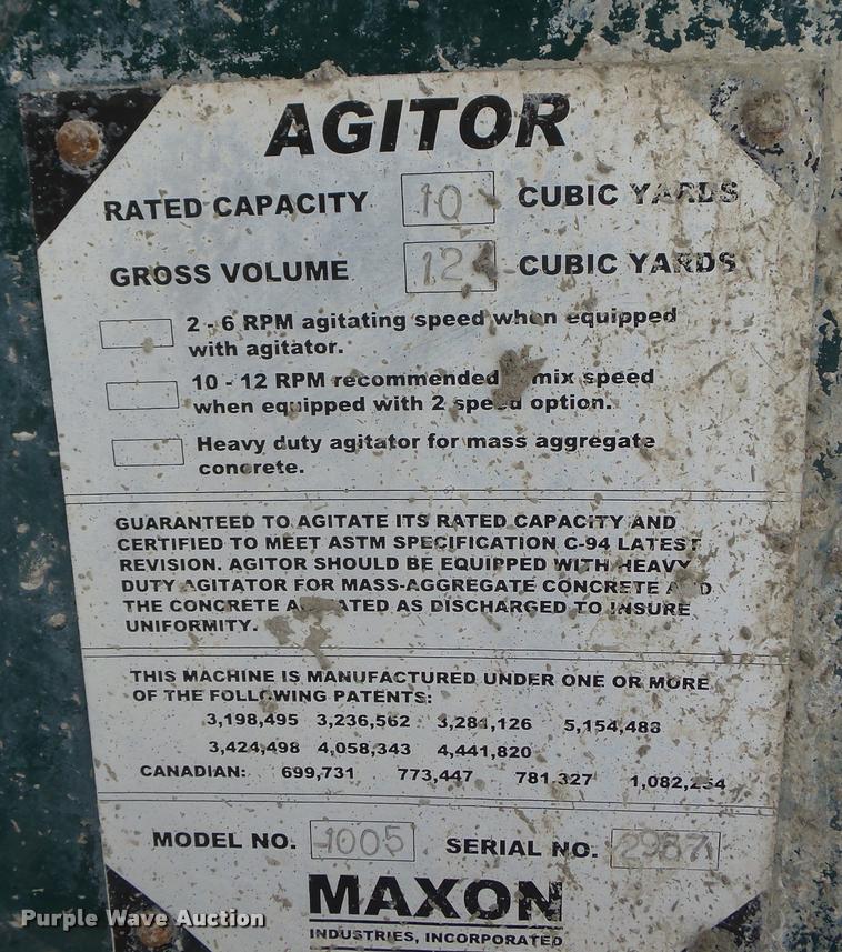 image for item DA1803 Agitor 1005 concrete mixer bed