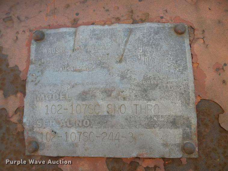 image for item DA7469 Wausau 102-107SC-SNOTHRO snow blower