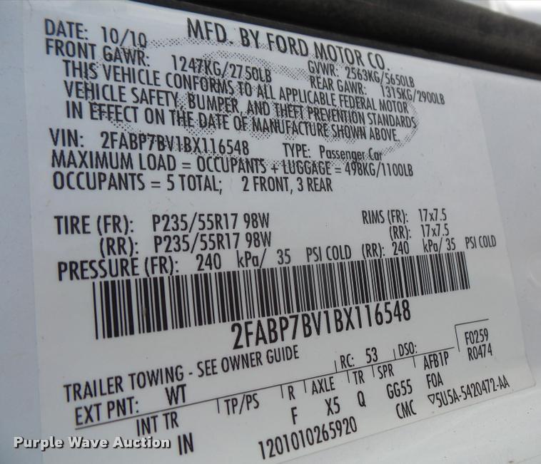 image for item DB0562 2011 Ford Crown Victoria Police Interceptor