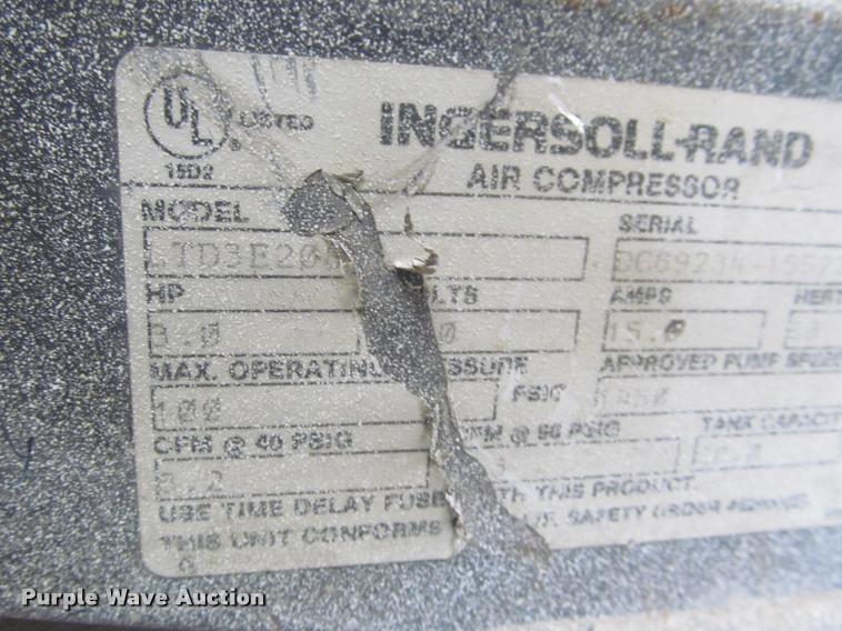 image for item DT9549 Ingersoll Rand air compressor