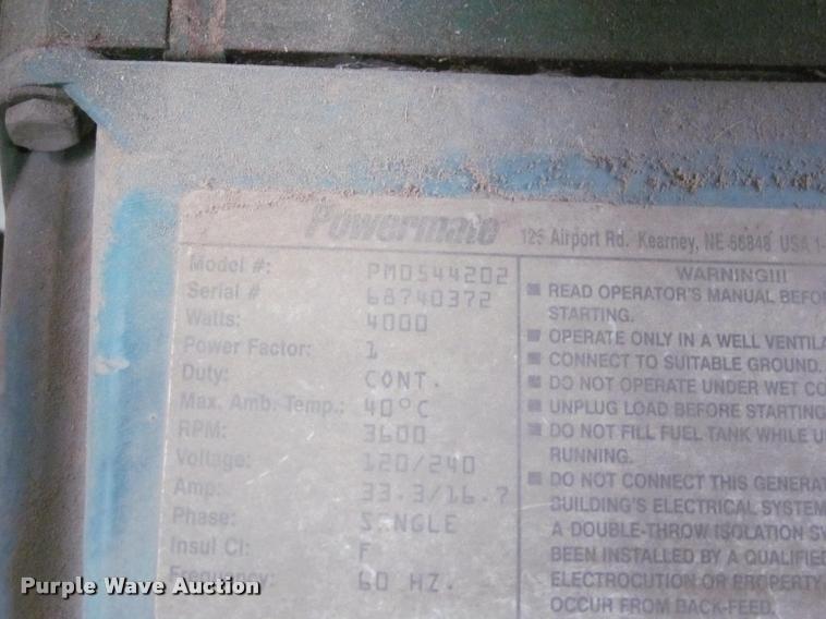 image for item DT9552 Coleman Powermate 4000 generator