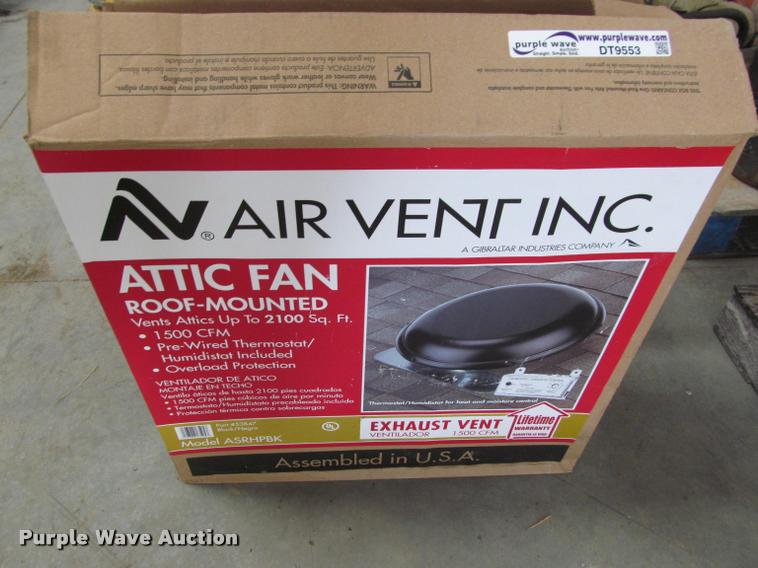 image for item DT9553 (2) Air Vent, Inc. attic fans