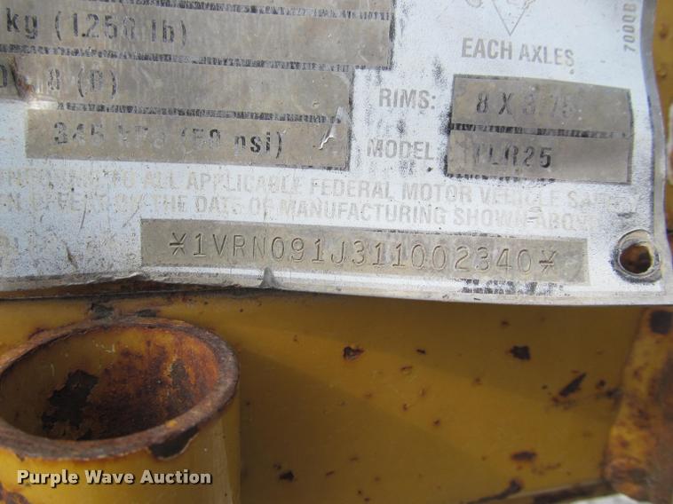 image for item DT9616 2001 Vermeer TLR25 stump grinder equipment trailer