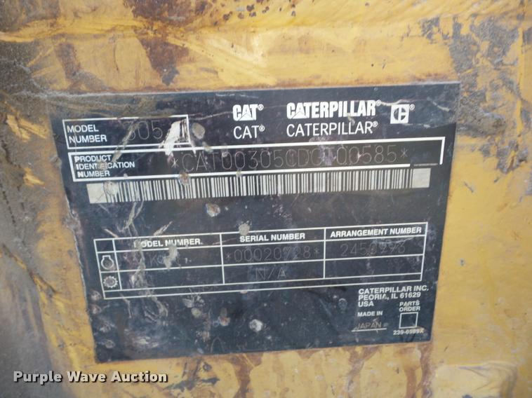 image for item AG9032 2004 Caterpillar 305CR compact excavator