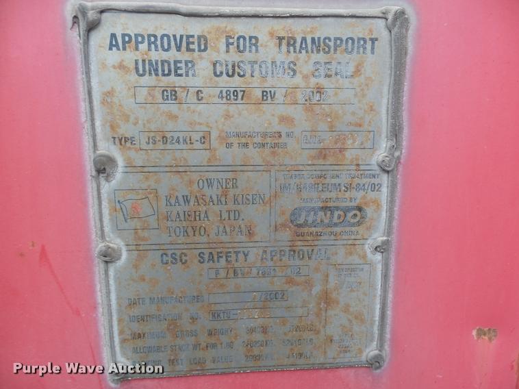 image for item DA0611 2002 K Line container