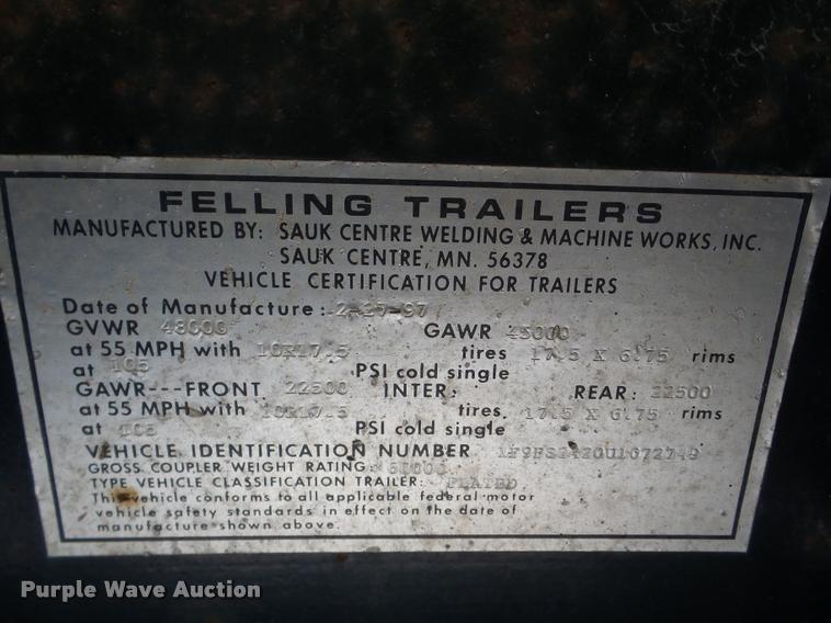 image for item DA1751 1997 Felling equipment trailer