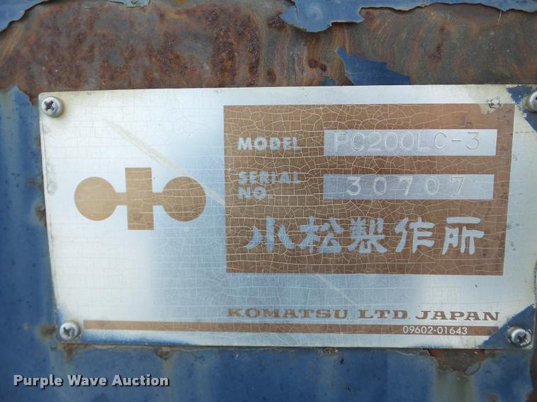 image for item DA1758 1987 Komatsu PC200LC excavator