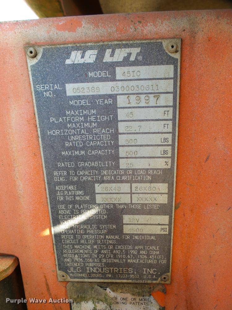 image for item DA7468 1997 JLG 45IC boom lift