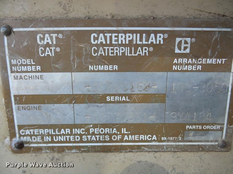 image for item DA7498 1993 Caterpillar 330 L excavator