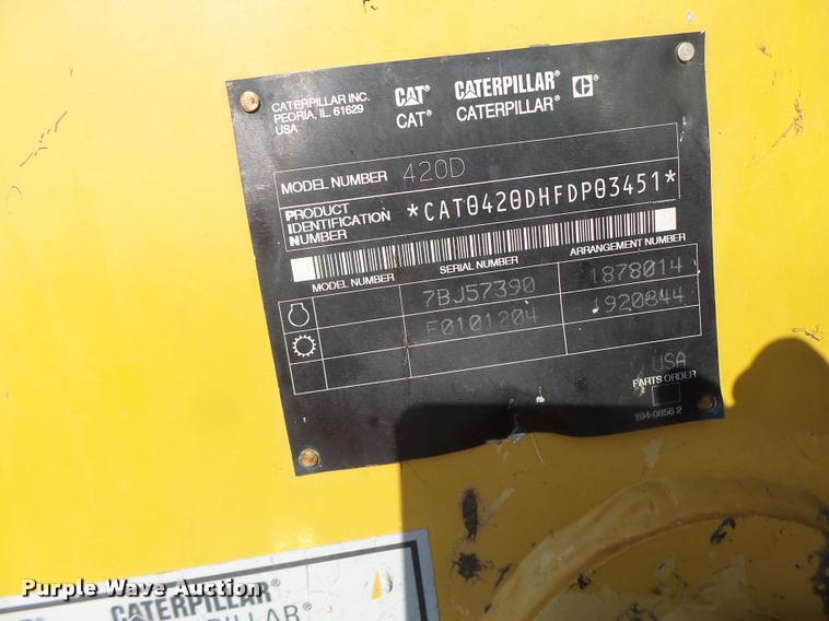 image for item DA9426 2001 Caterpillar 420D backhoe