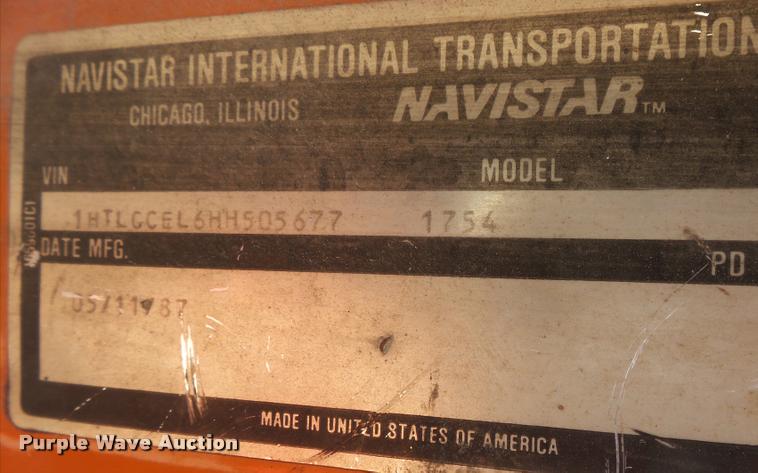 image for item DB1505 1987 International S1700 dump truck