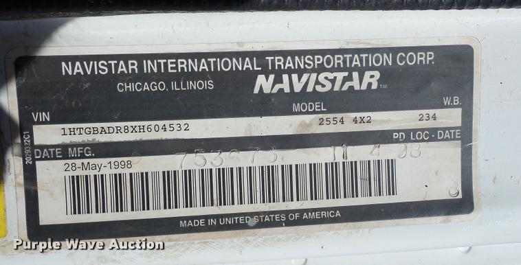 image for item J1551 1999 International 2554 vacuum truck