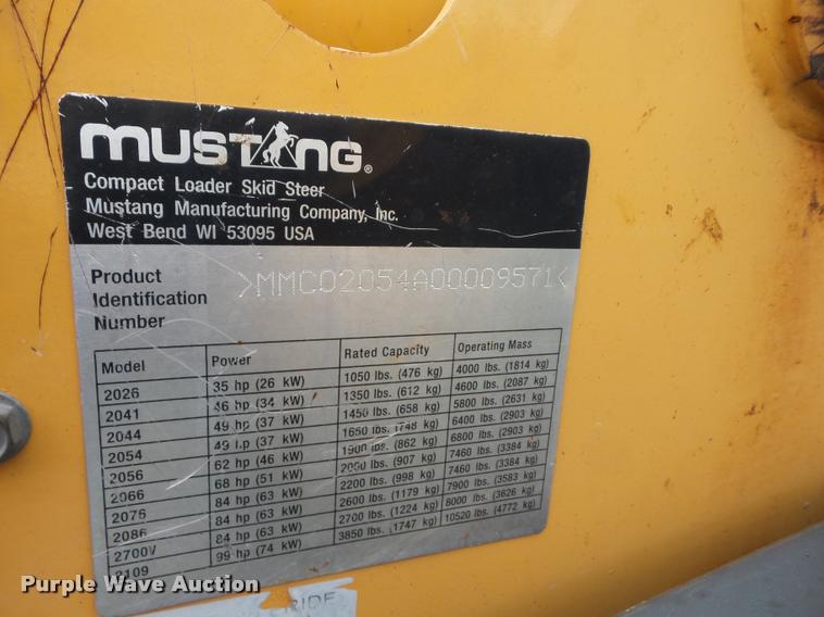 image for item J8659 Mustang 2054 skid steer