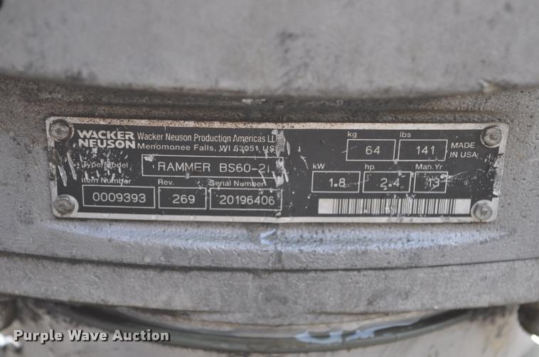 image for item L5162 Wacker Neuson BS60-2i plate compactor