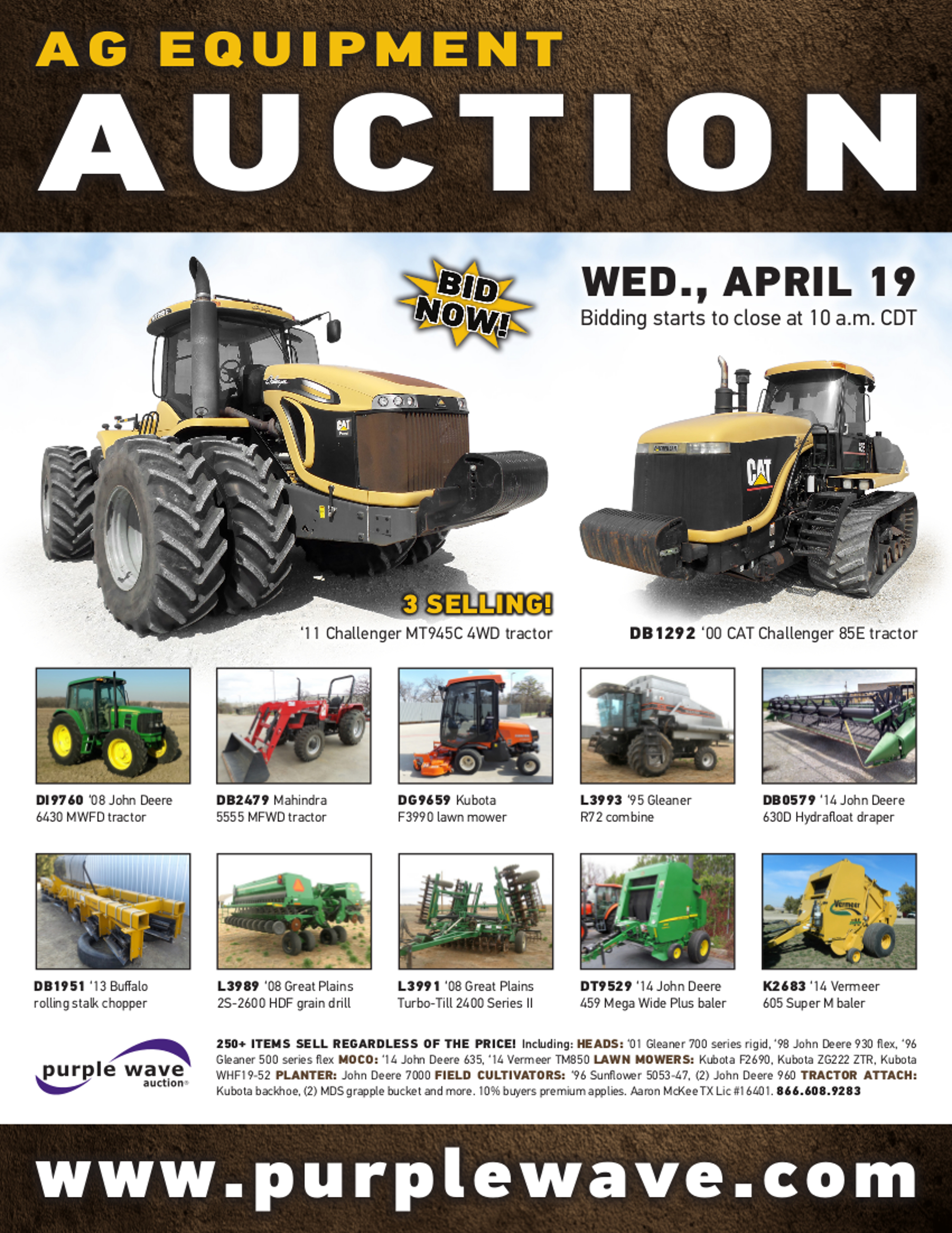 SOLD! Ag Equipment Auction Items Sold 4192017 Purple Wave