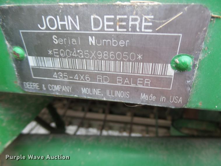 image for item DA3398 1995 John Deere 435 round baler