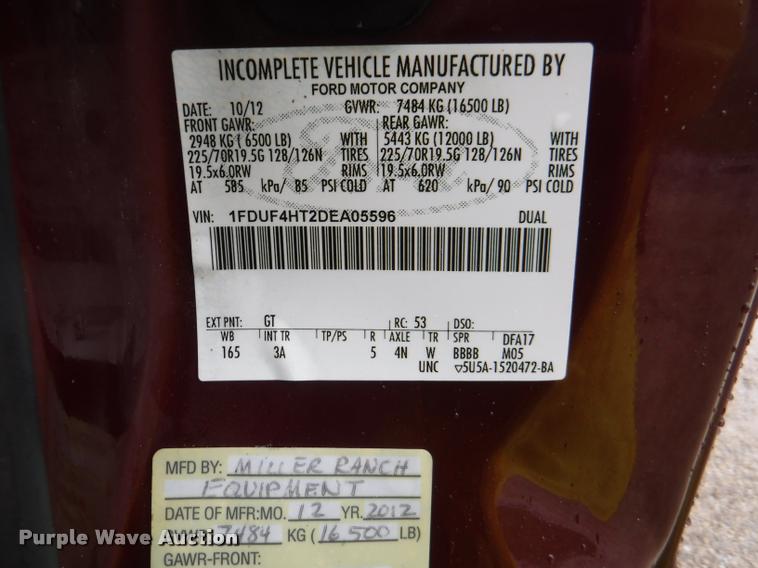 image for item DB3883 2013 Ford F450 Super Duty XLT flatbed pickup truck