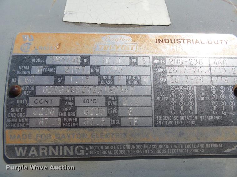 image for item DE9539 Dayton air compressor