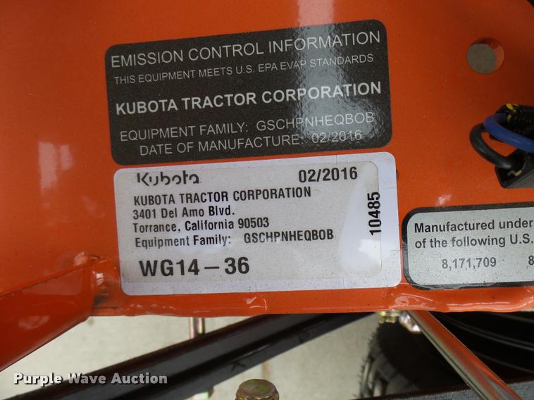 image for item DG9641 Kubota WG14-36 lawn mower