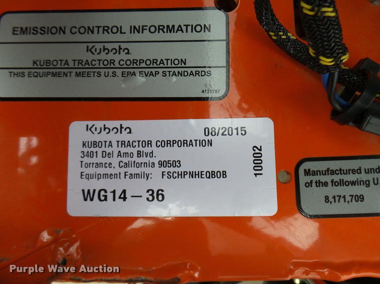 image for item DG9643 Kubota WG14-36 lawn mower
