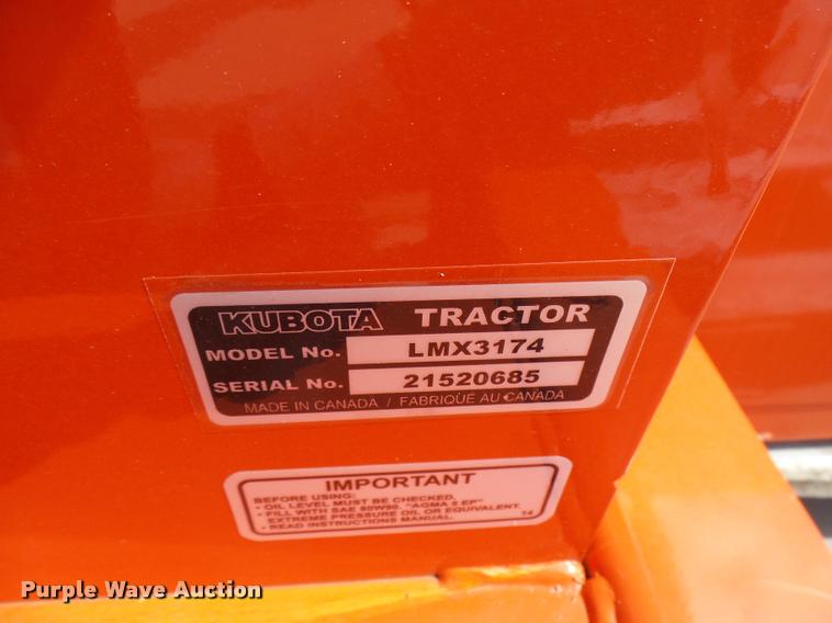 image for item DG9648 Kubota LMX3174 snow blower