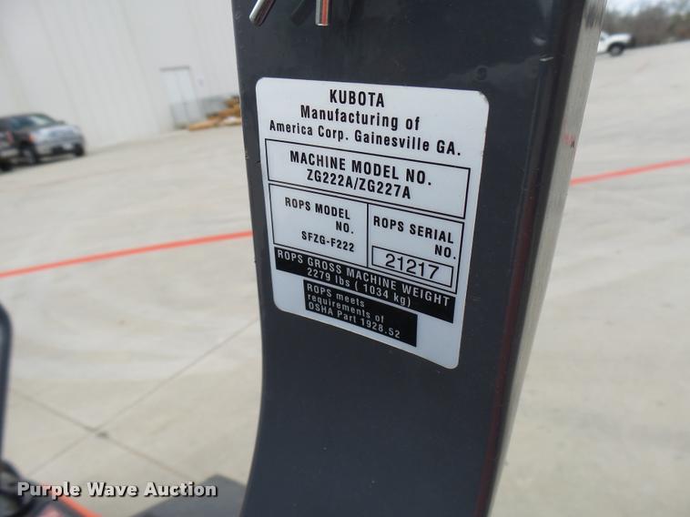 image for item DG9653 Kubota ZG222 ZTR lawn mower