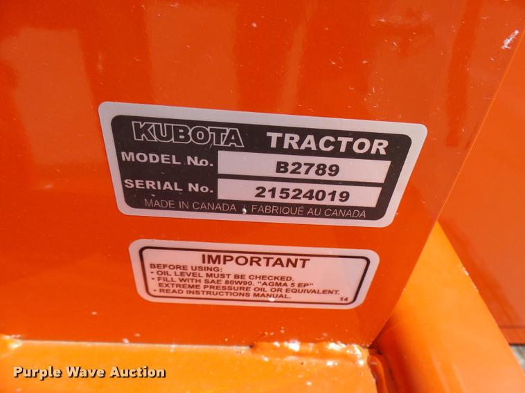 image for item DG9667 Kubota B2789 snow blower