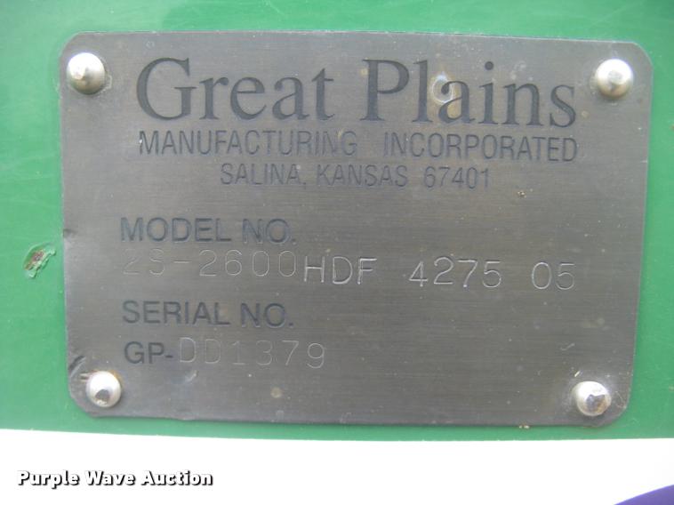 image for item L3989 2008 Great Plains 2S-2600 HDF grain drill