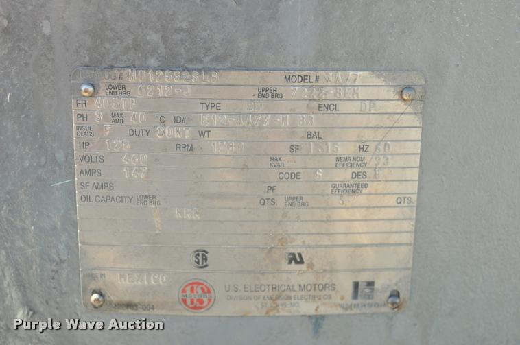 image for item L5184 125HP US Motors hollow shaft electric motor