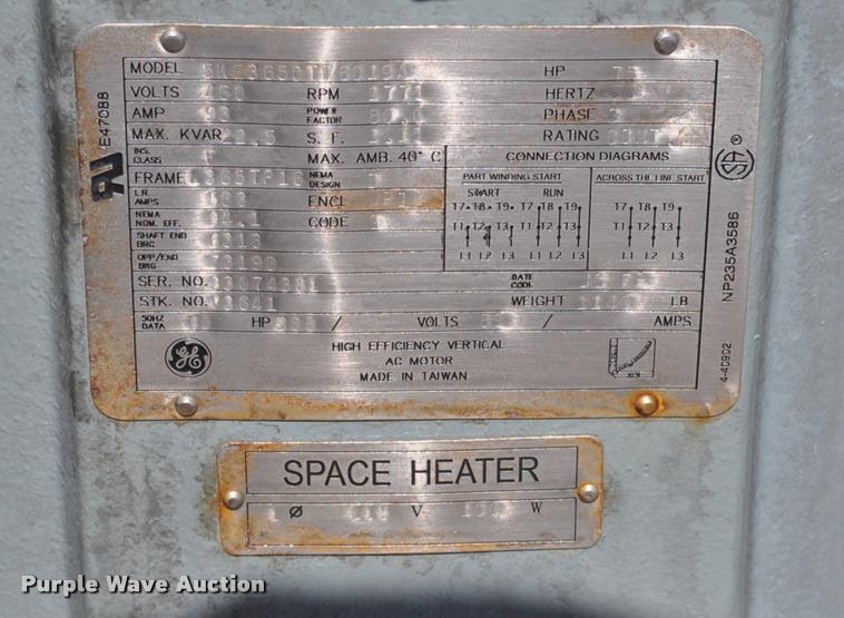 image for item L5189 75HP GE hollow shaft electric motor