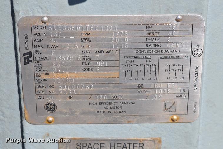 image for item L5191 75HP GE hollow shaft electric motor