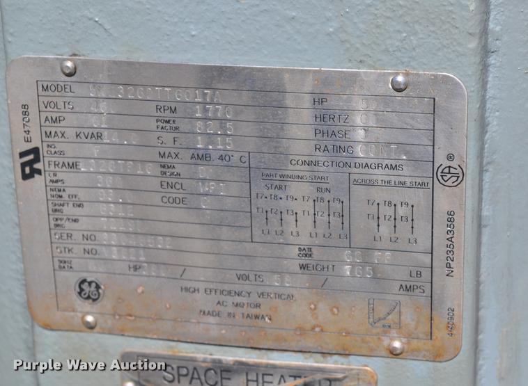 image for item L5193 50HP GE hollow shaft electric motor