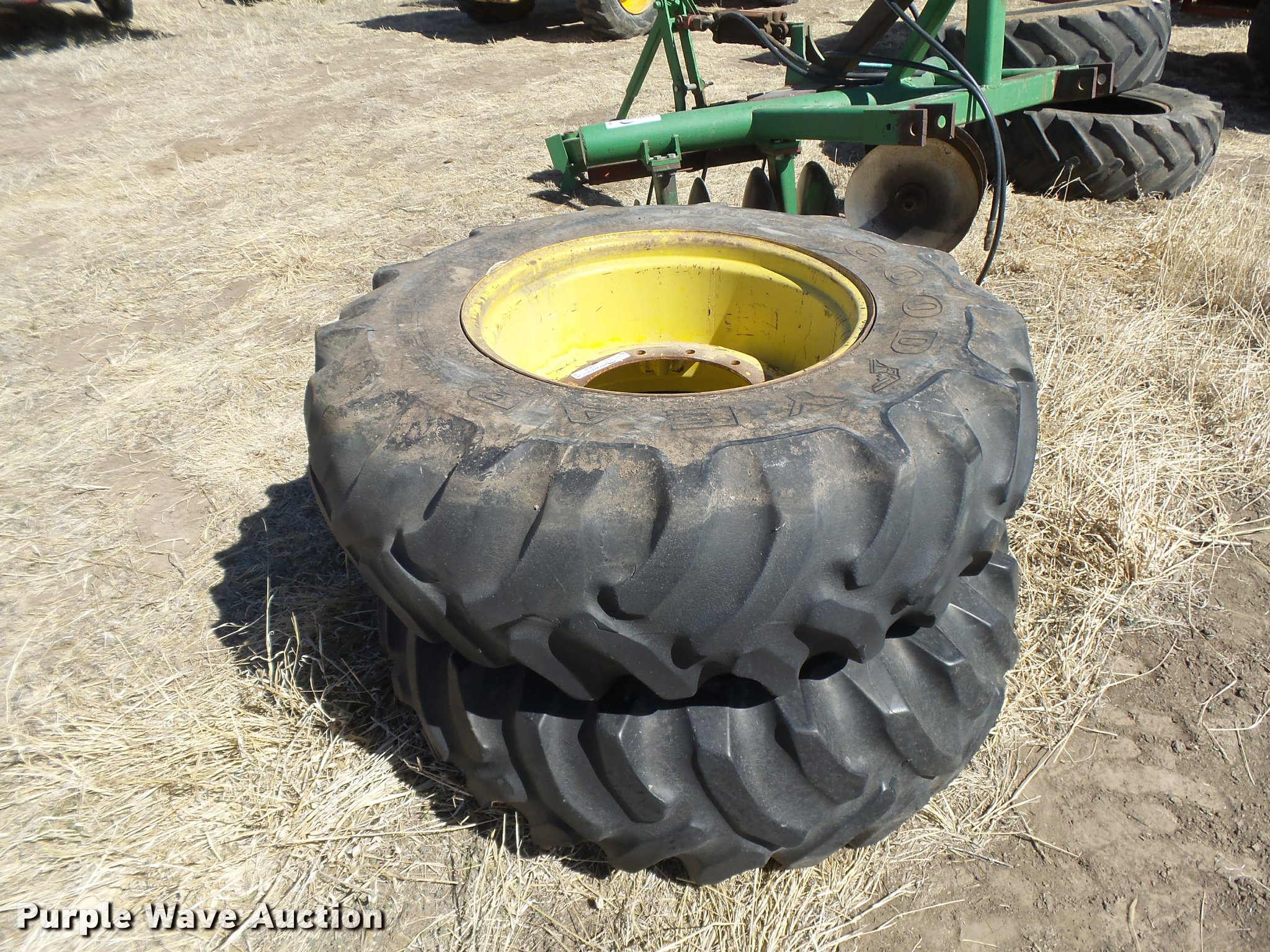 (2) Goodyear 16.928 tires and wheels in Sublette, KS Item DI9696