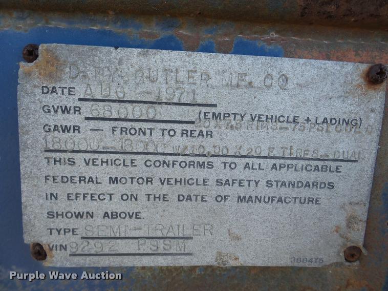 image for item DA1815 1971 Butler tank trailer