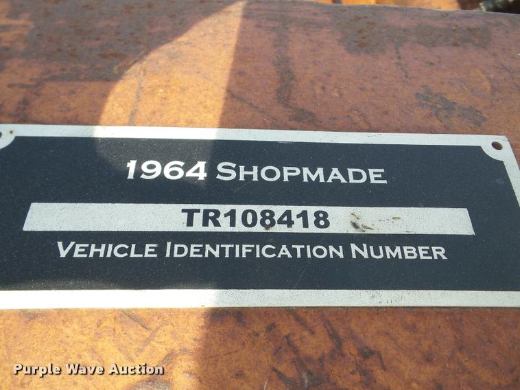 image for item DA1823 1964 shop built drop deck equipment trailer