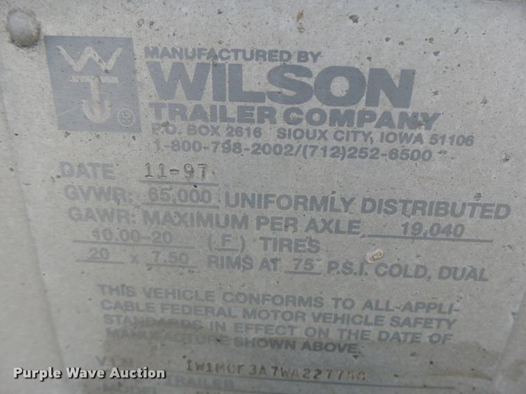 image for item DA3428 1998 Wilson DWH-400 double hopper grain trailer