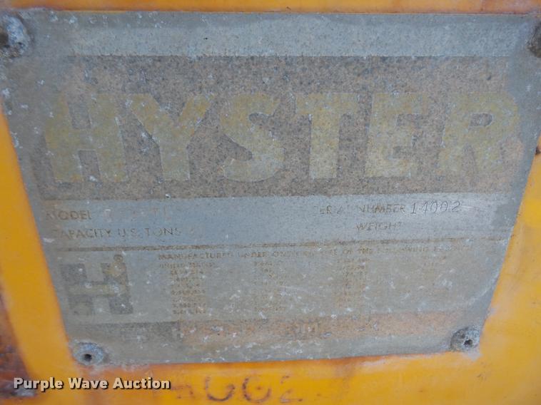 image for item DB0545 1968 Hyster RF35TL lowboy equipment trailer