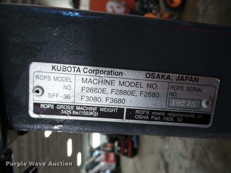 image for item DA1775 Kubota F2680 lawn mower