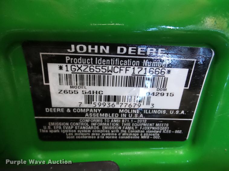 image for item DA1789 John Deere EZtrak ZTR lawn mower