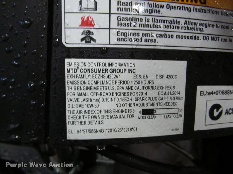 image for item DA1797 2014 Craftsman R1000 lawn mower