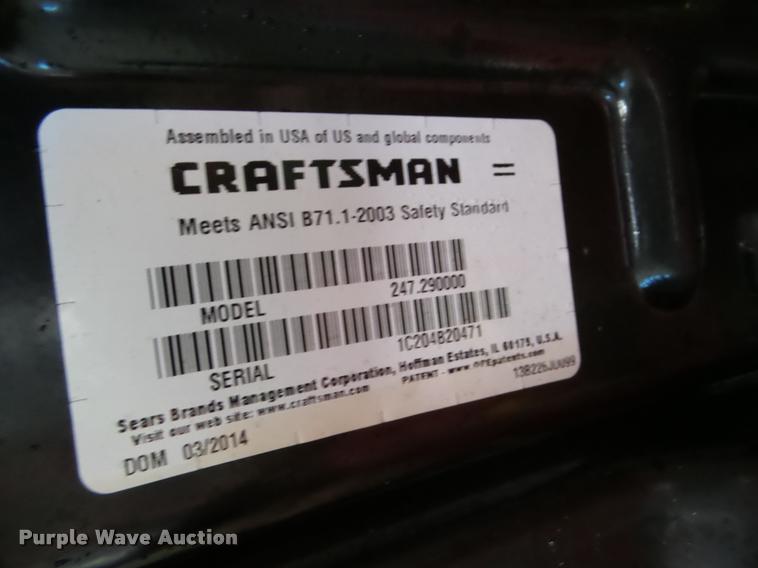 image for item DA1797 2014 Craftsman R1000 lawn mower