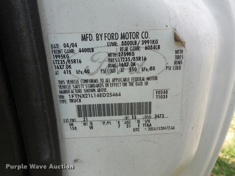 image for item BH9283 2004 Ford F250 Super Duty SuperCab pickup truck