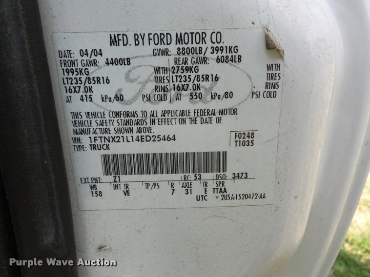 image for item BH9283 2004 Ford F250 Super Duty SuperCab pickup truck