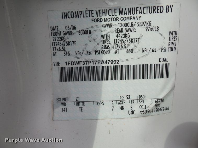 image for item BH9288 2007 Ford F350 Super Duty dump bed pickup truck