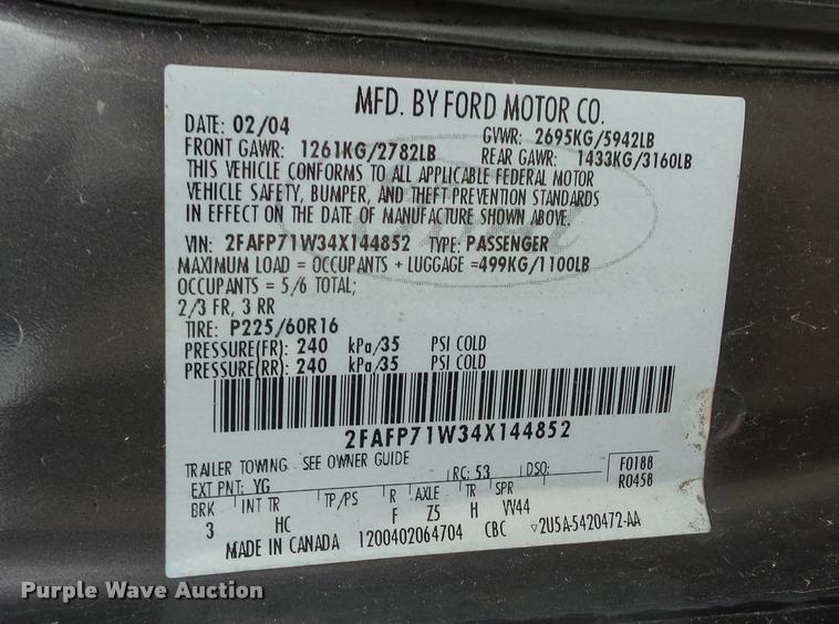 image for item BI9099 2004 Ford Crown Victoria Police Interceptor