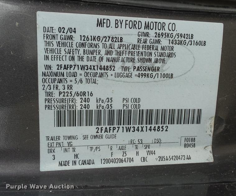 image for item BI9099 2004 Ford Crown Victoria Police Interceptor